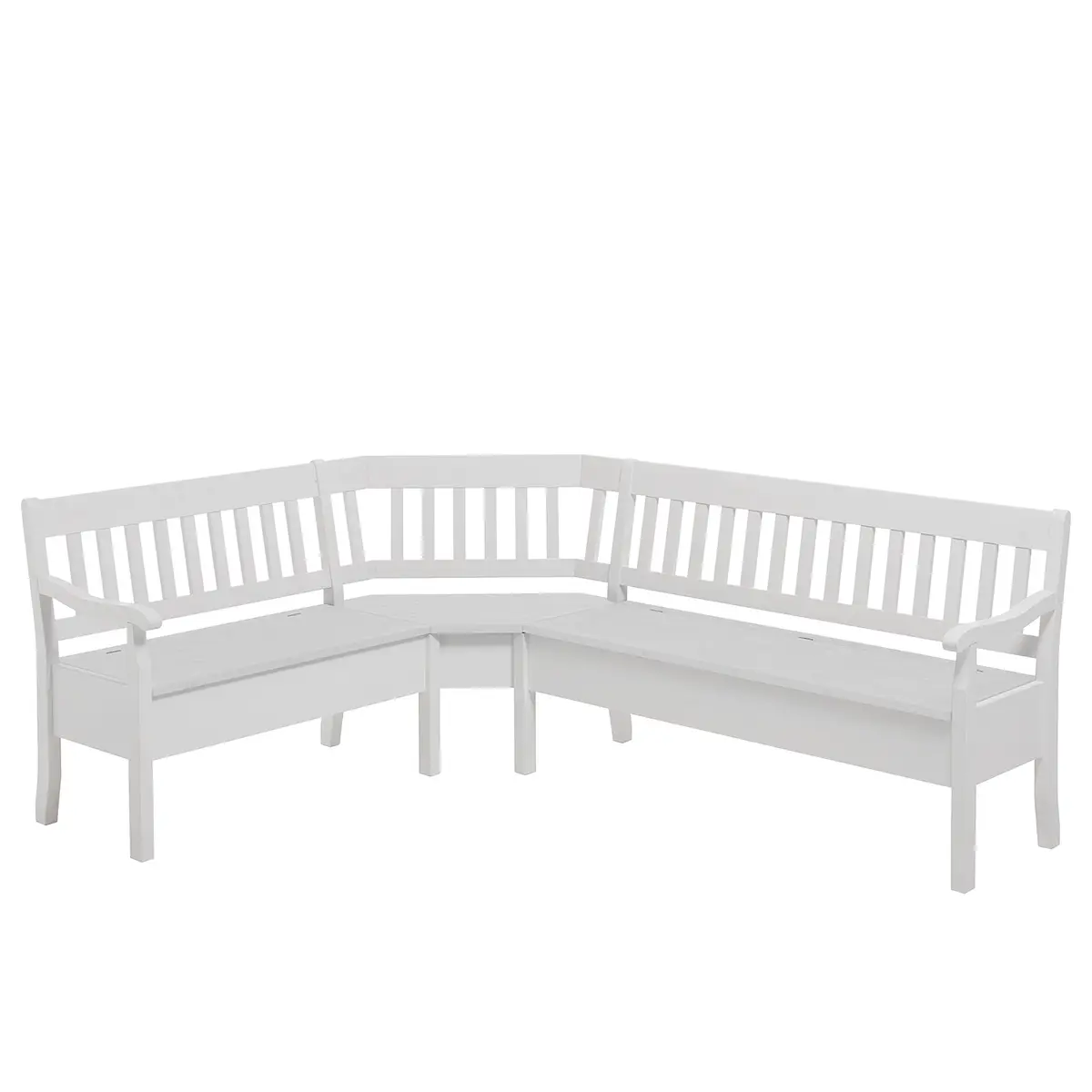 Eckbank Boston I 213cm Weiß/Kiefer Weiß | Holztöne