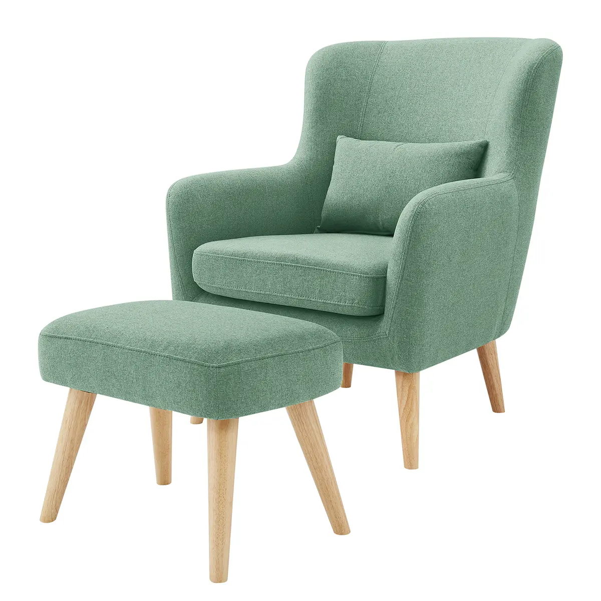 Sessel RIBOLT mit Hocker | Grün