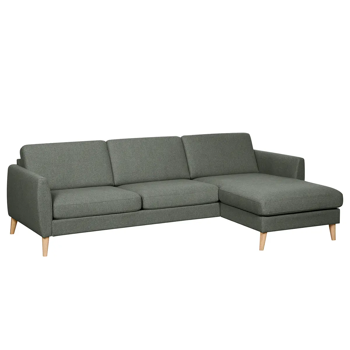 Ecksofa Kustavi Grau/Grau Strukturstoff 270cm Skandi | Grau