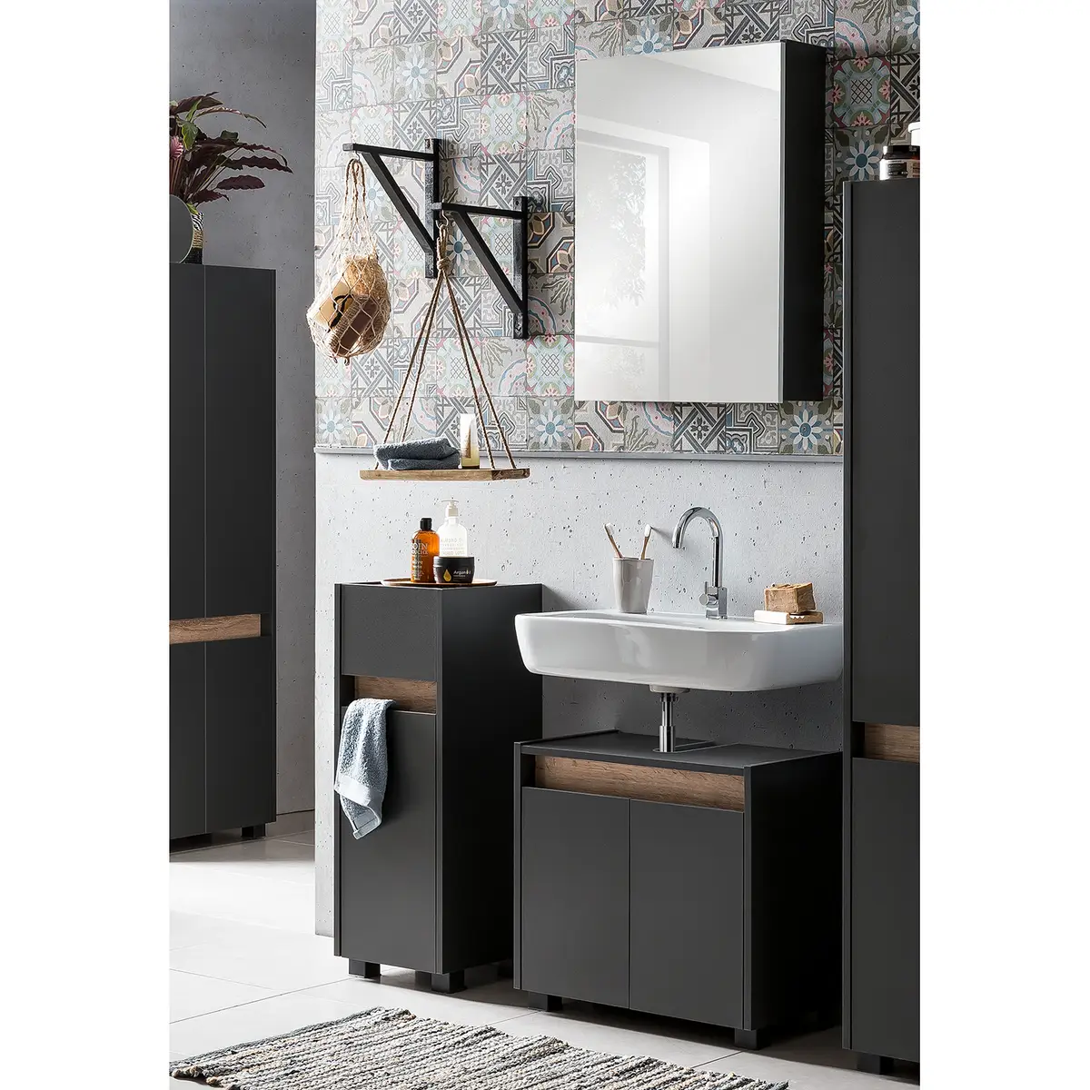 Badezimmerset Cosmo II 3-teilig | Schwarz