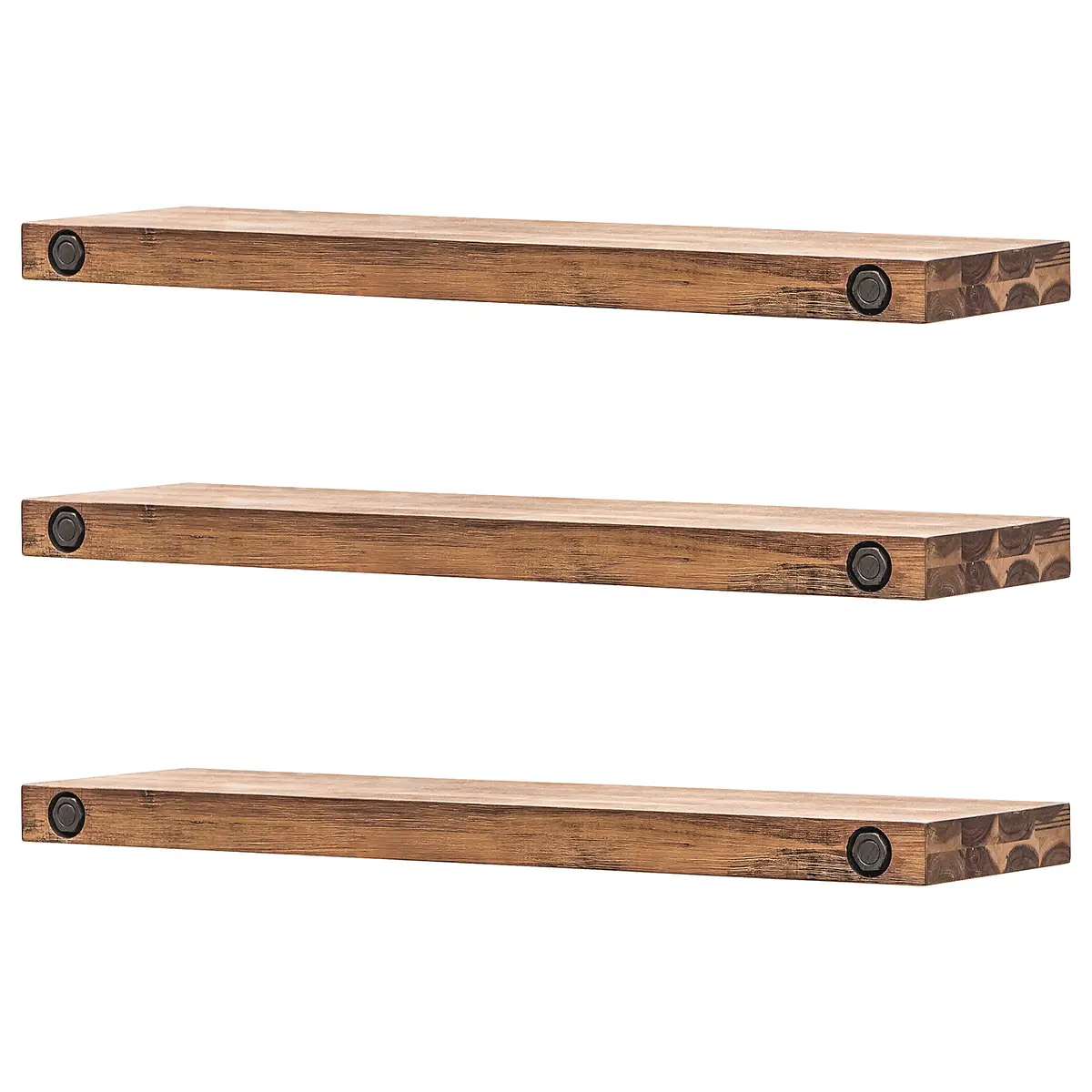 Wandboard 3er-Set Massivholz Akazie | Braun