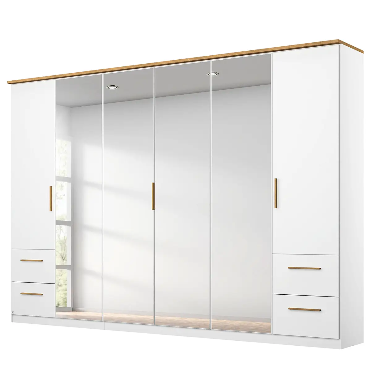 Drehtürenschrank I 271cm Weiß | Weiß