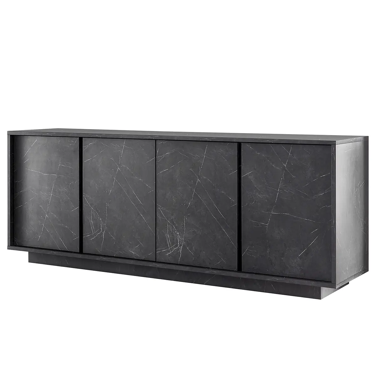 Sideboard Grau/Marmor Anthrazit Dekor | Grau