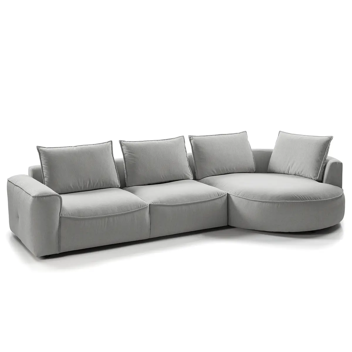 Ecksofa mit Ottomane Grau Webstoff Saia | Grau