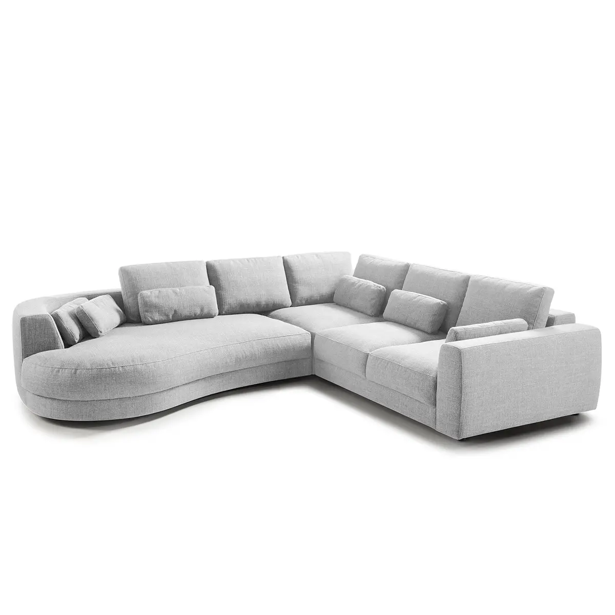 Ecksofa mit Ottomane | Grau