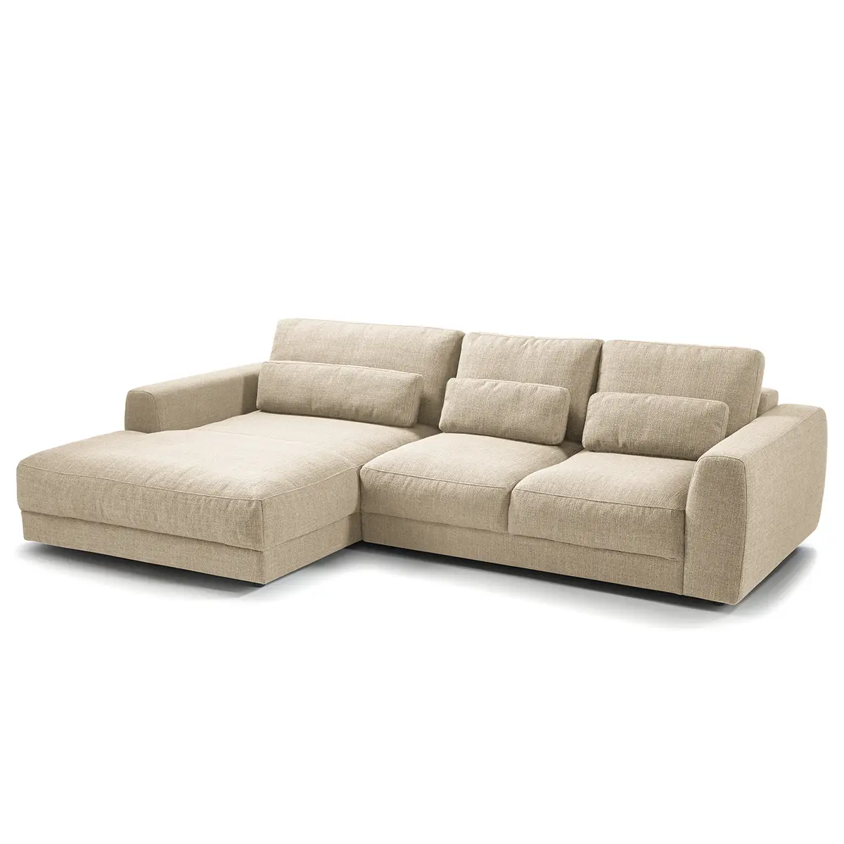Ecksofa 2-Sitzer mit Longchair Amila | Beige