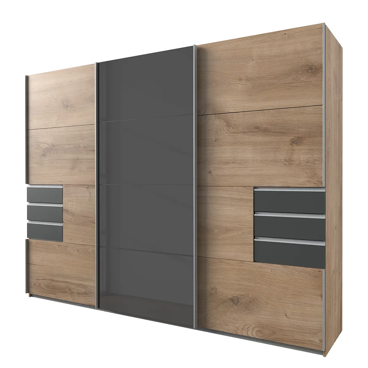 Schwebetürenschrank 270cm Braun | Braun