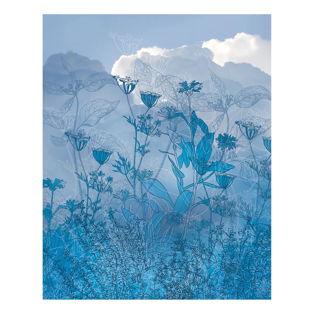 Vlies Fototapete Blue Sky 200cm | Blau