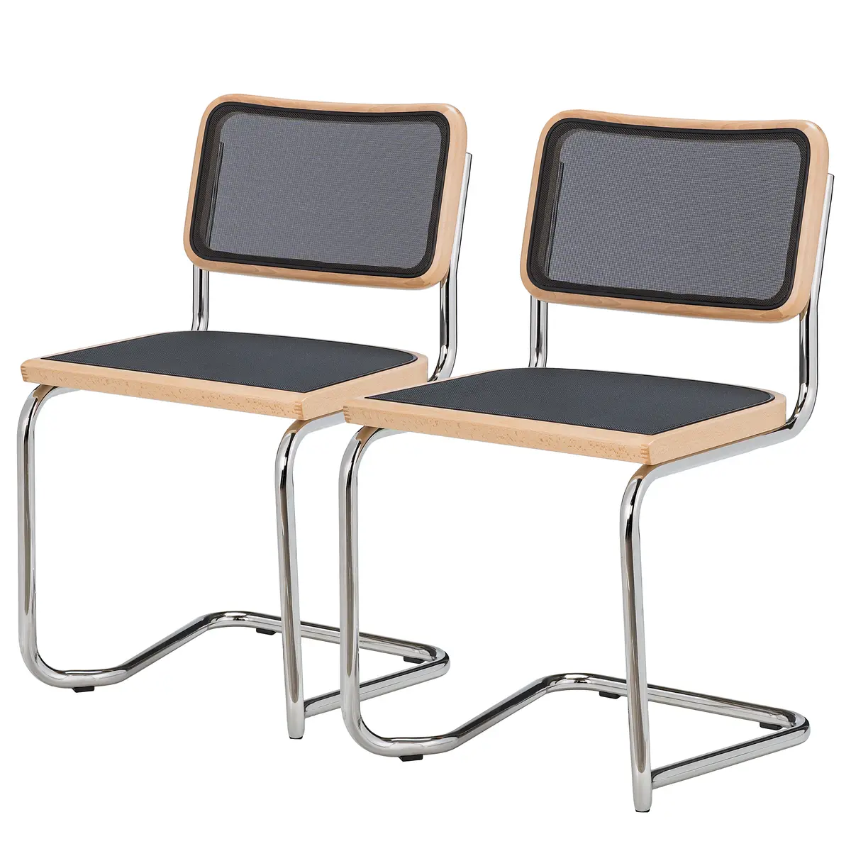 Freischwinger 2er-Set Mesh | Schwarz