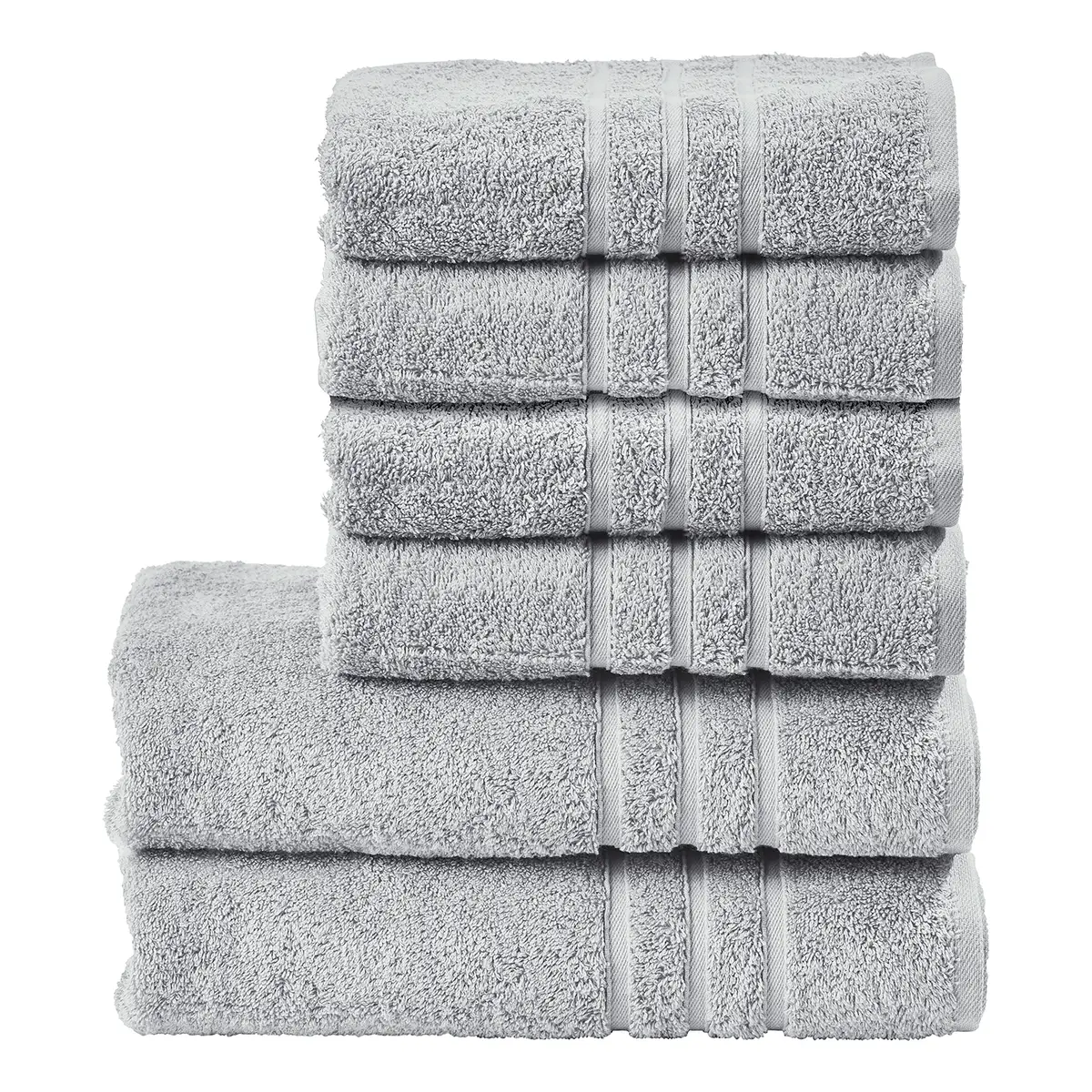 Handtuchset Daily Uni 6-teilig Grau/Silber | Grau