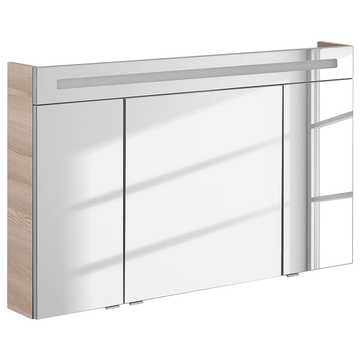 Spiegelschrank Clever I 120cm Braun/Esche Dekor | Braun