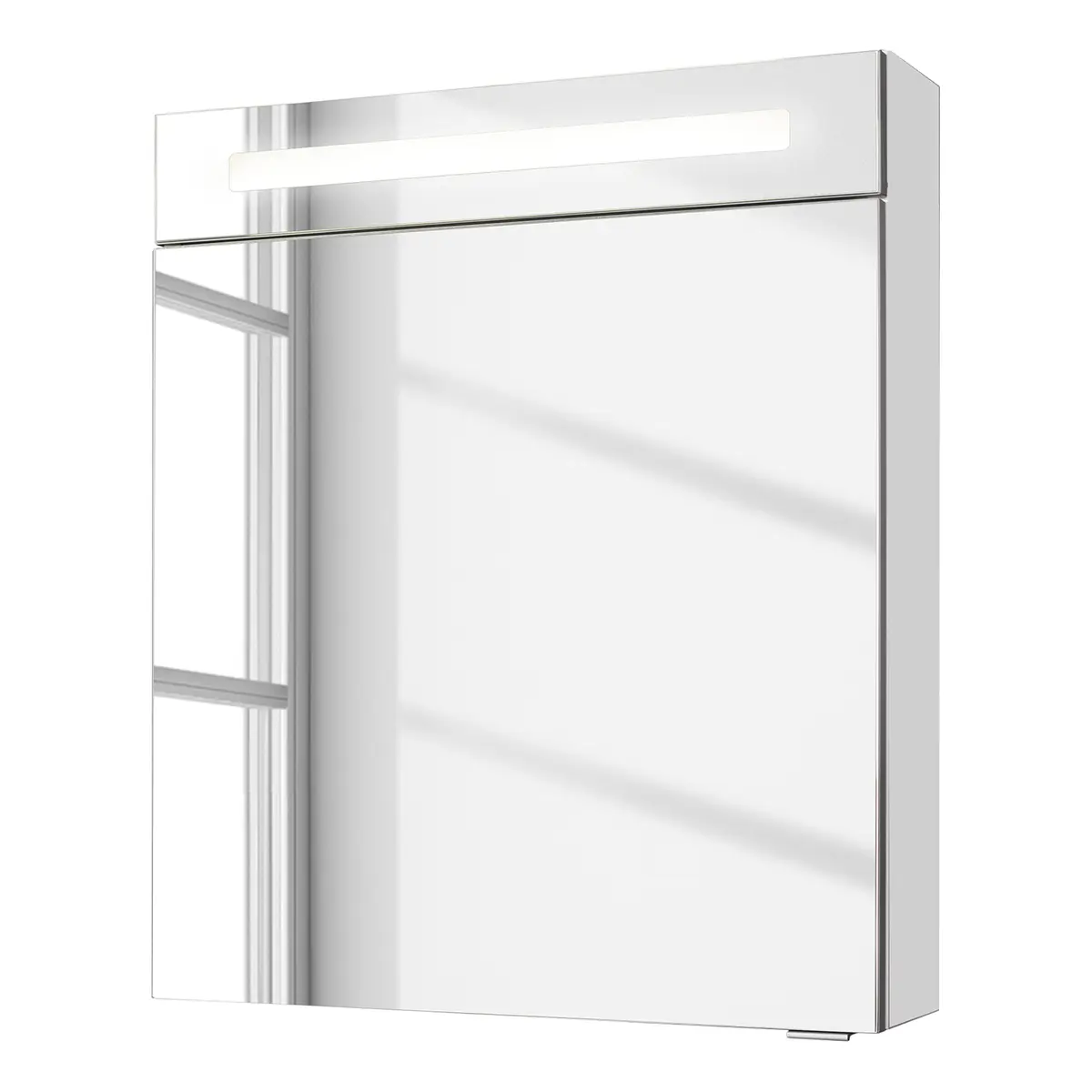 Spiegelschrank Clever I 60cm Weiß/Hochglanz Weiß | Weiß