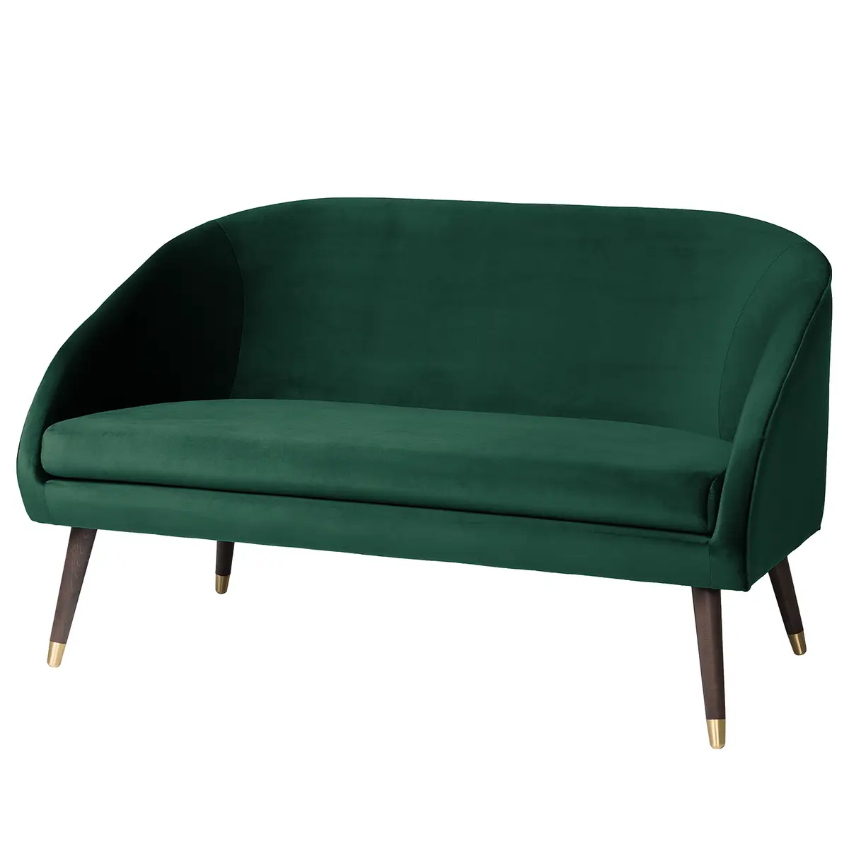 Sofa Volonne 2-Sitzer Grün Samt Ravi | Grün