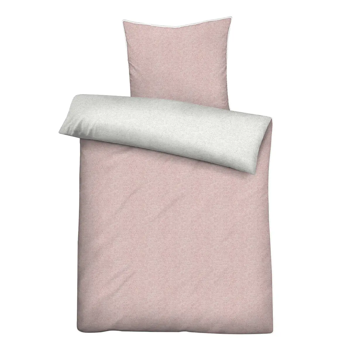 Melange-Flanell Bettwäsche | Rosa