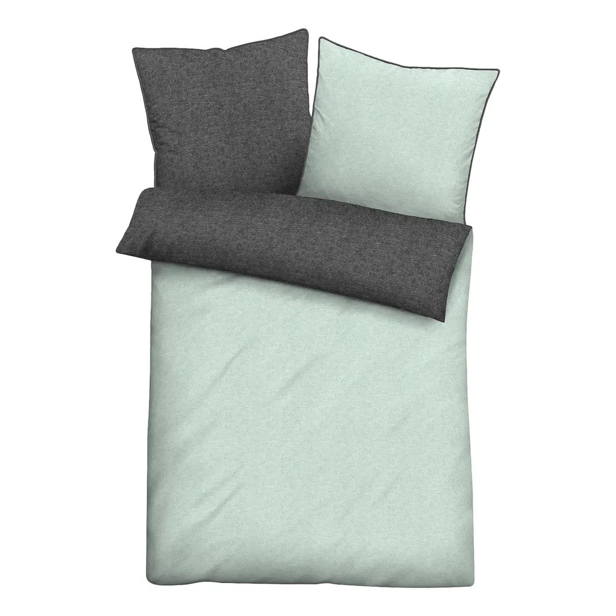 Melange-Flanell Bettwäsche 0840500 | Grün