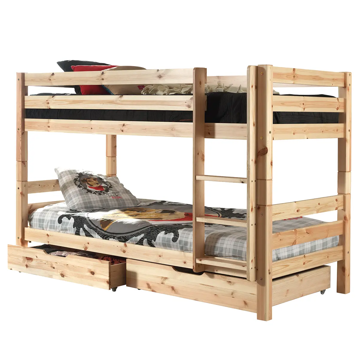 Etagenbett Pino III 90 x 200cm Beige/Kiefer | Holztöne