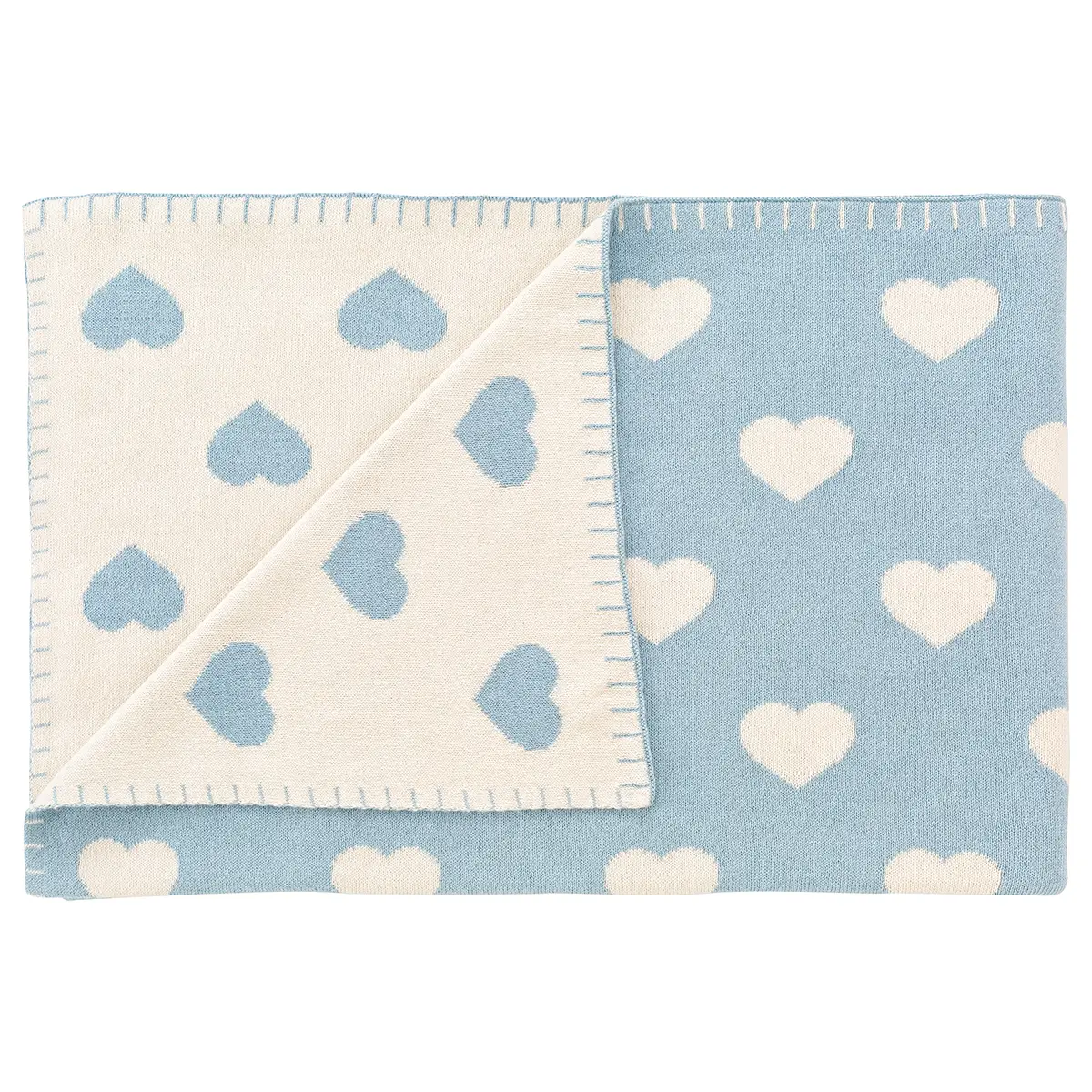 Babykuscheldecke Herzchen | Blau