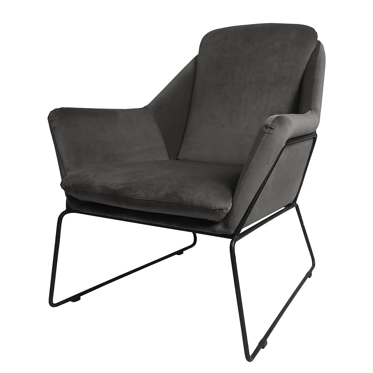 Sessel Belval Grau/Grau Samt Ravi | Grau