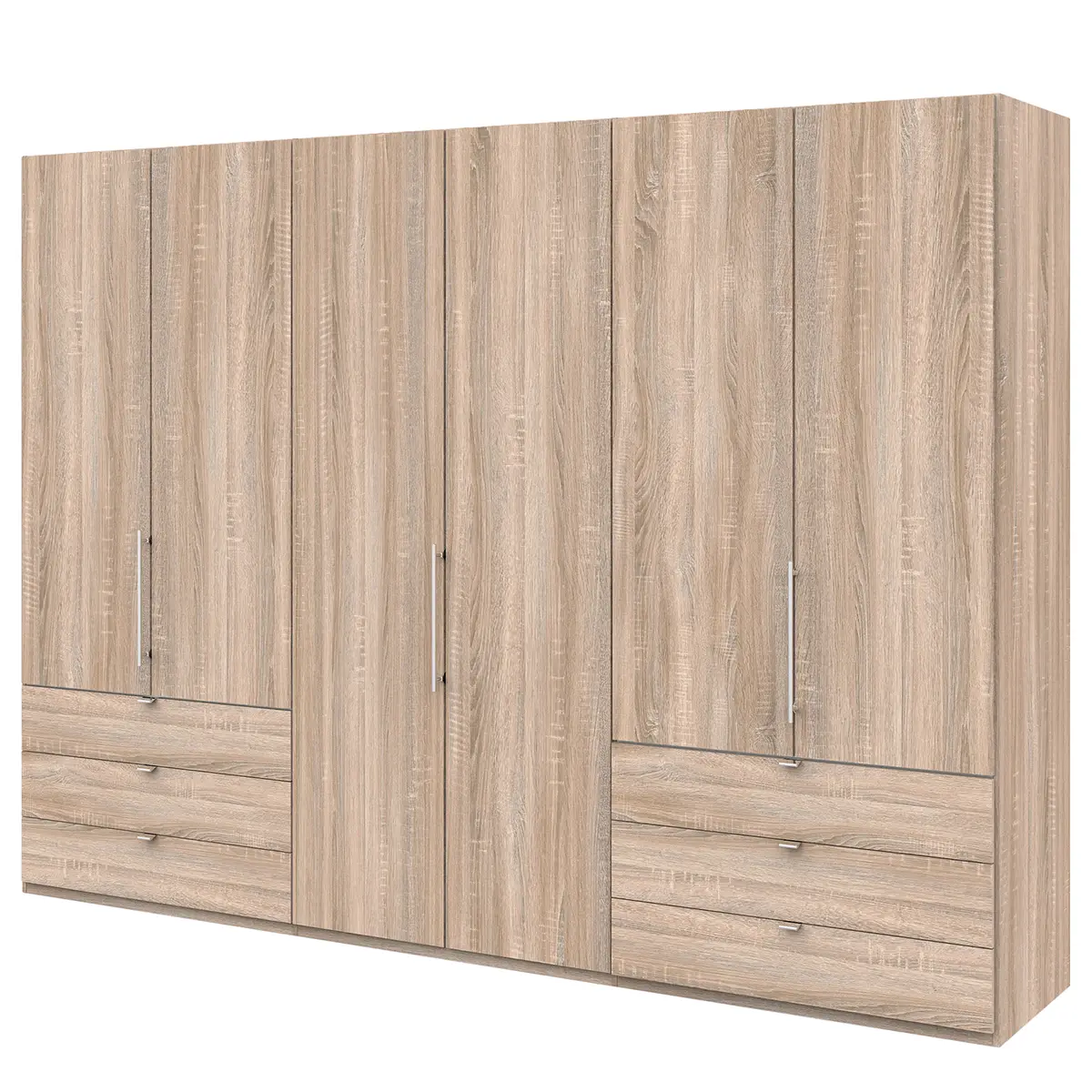 Falttürenschrank III 216cm Braun/Eiche Sägerau Dekor ohne