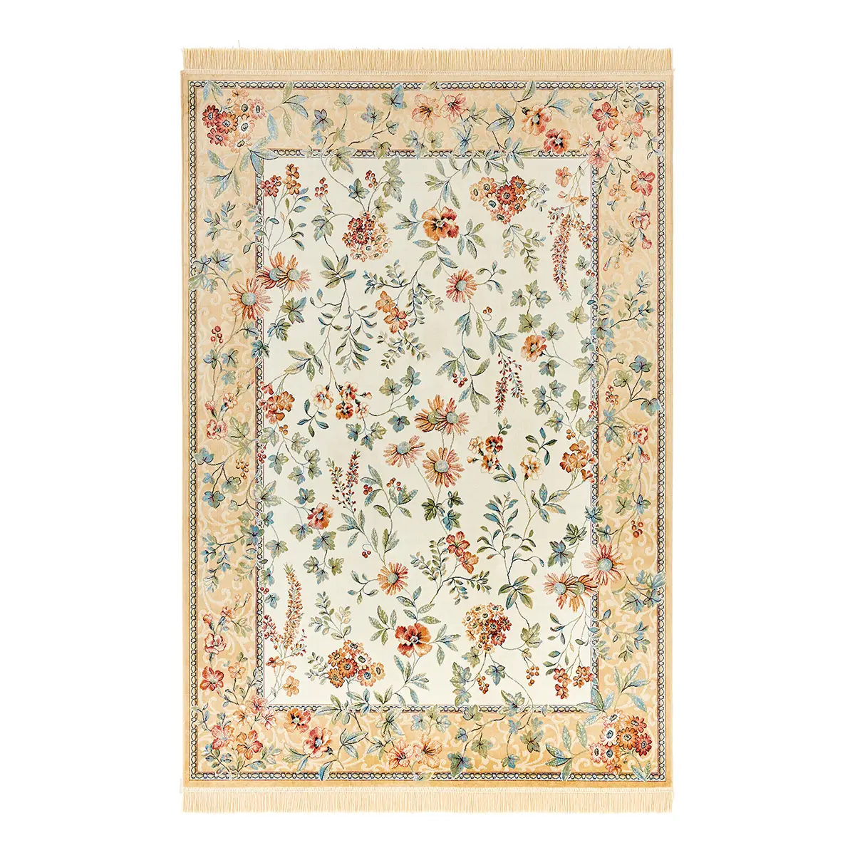 Kurzflorteppich Oriental Flowers Beige/Beige 195 x 300cm