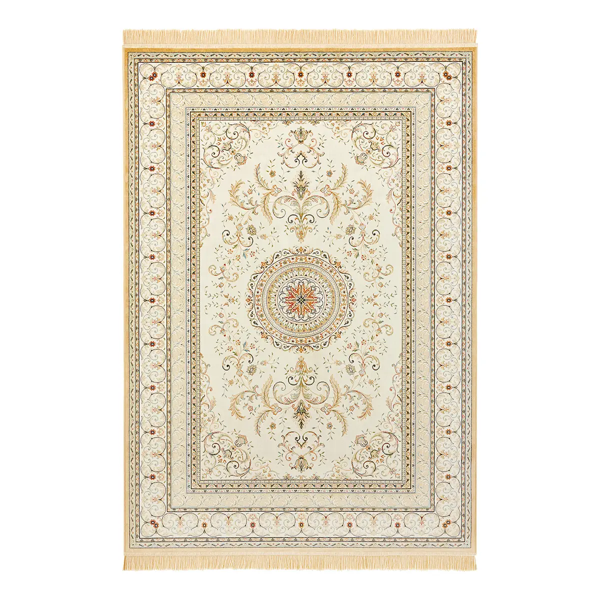 Kurzflorteppich Antik Meira Beige/Creme 95 x 140cm Webstoff