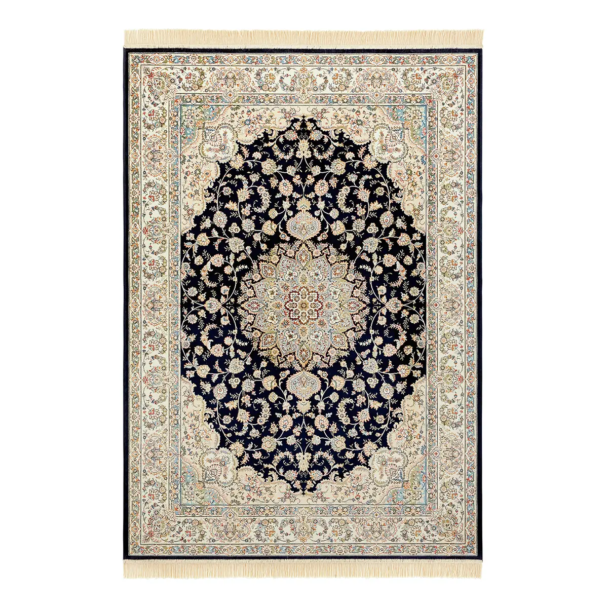 Kurzflorteppich Antik Nain Multicolor/Dunkelblau 160 x 230cm