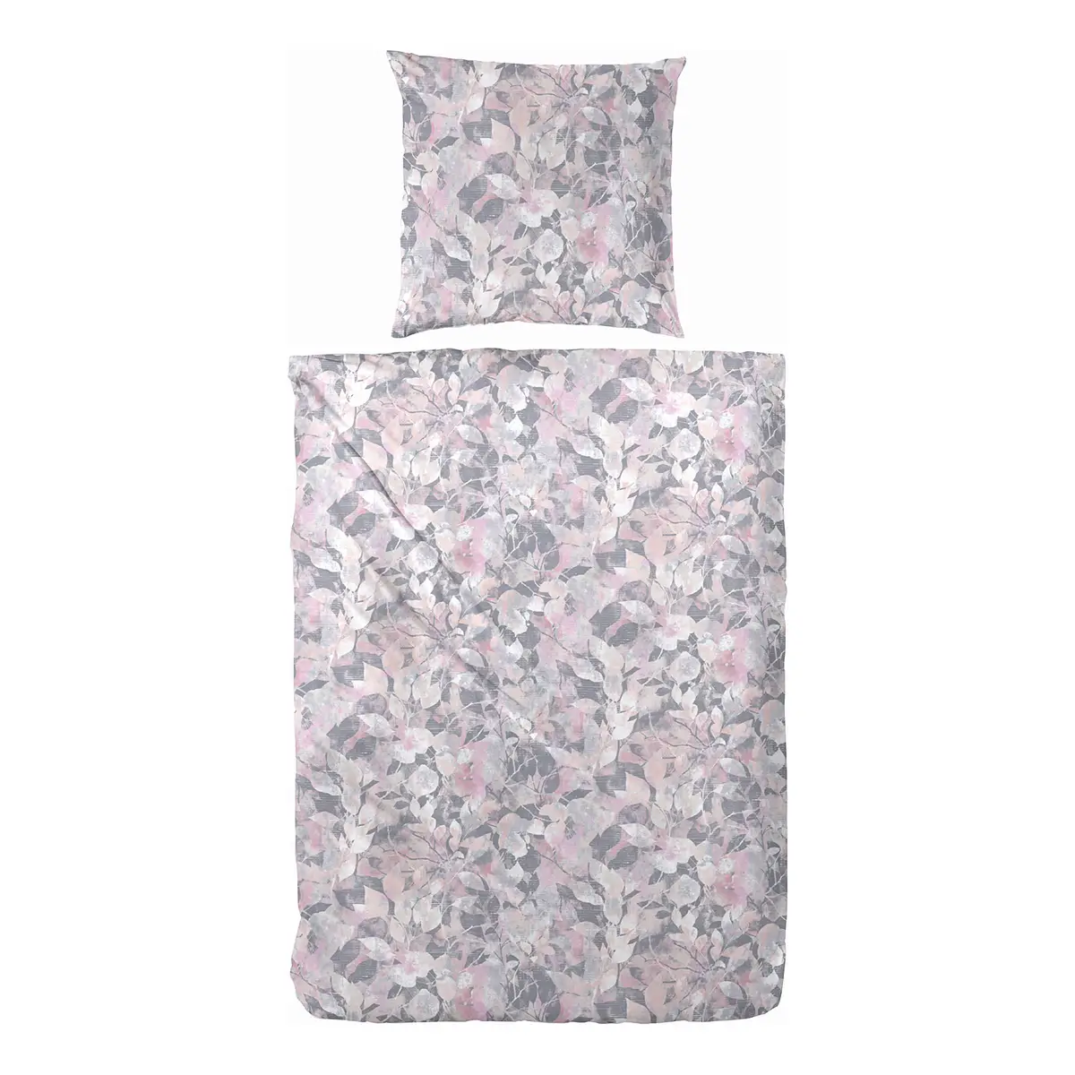 Mako-Satin-Bettwäsche Autumn Leave | Grau