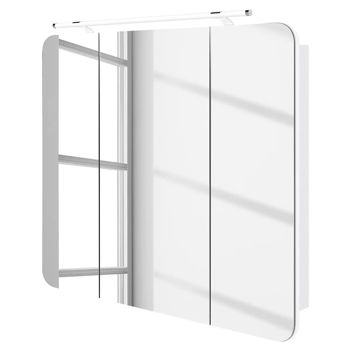 Spiegelschrank Milano 90cm Weiß/Weiß | Weiß
