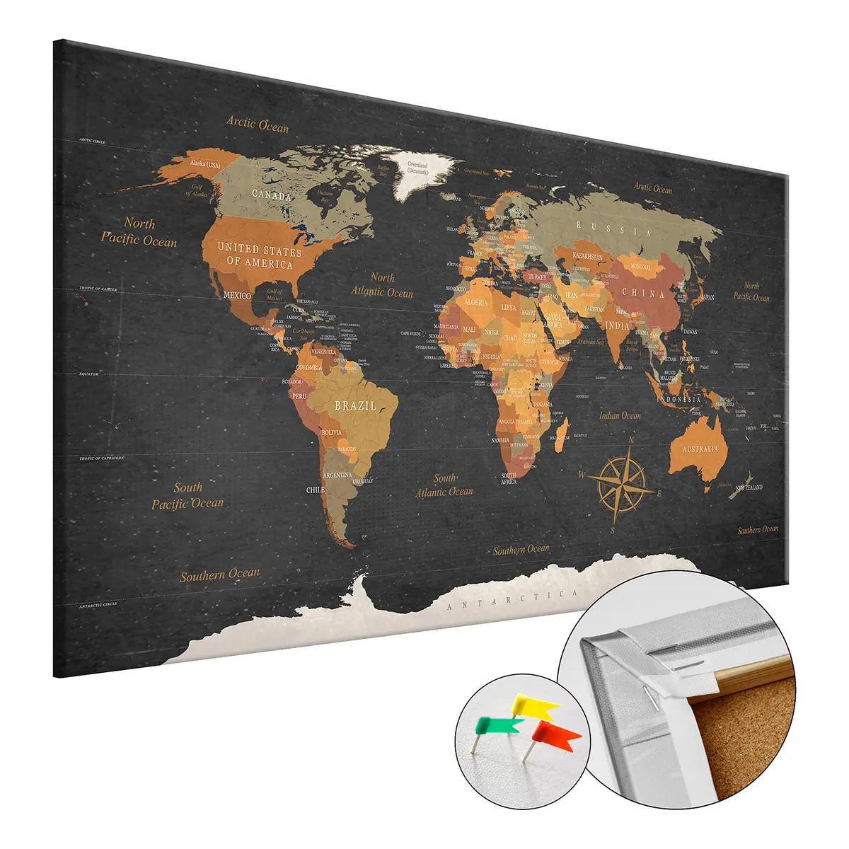 Korkbild Secrets of the Earth | Schwarz