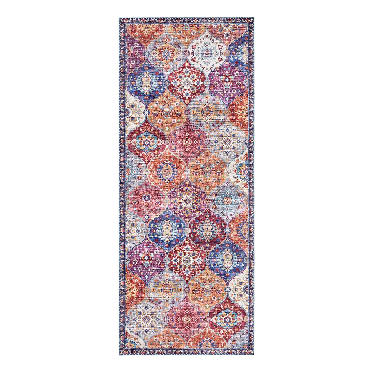 Läufer Kashmir Ghom 80 x 200cm Multicolor | Mehrfarbig