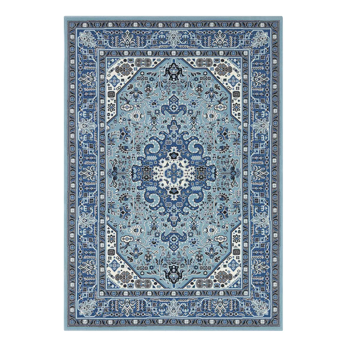 Kurzflorteppich Skazar Isfahan Blau/Himmelblau 200 x 290cm