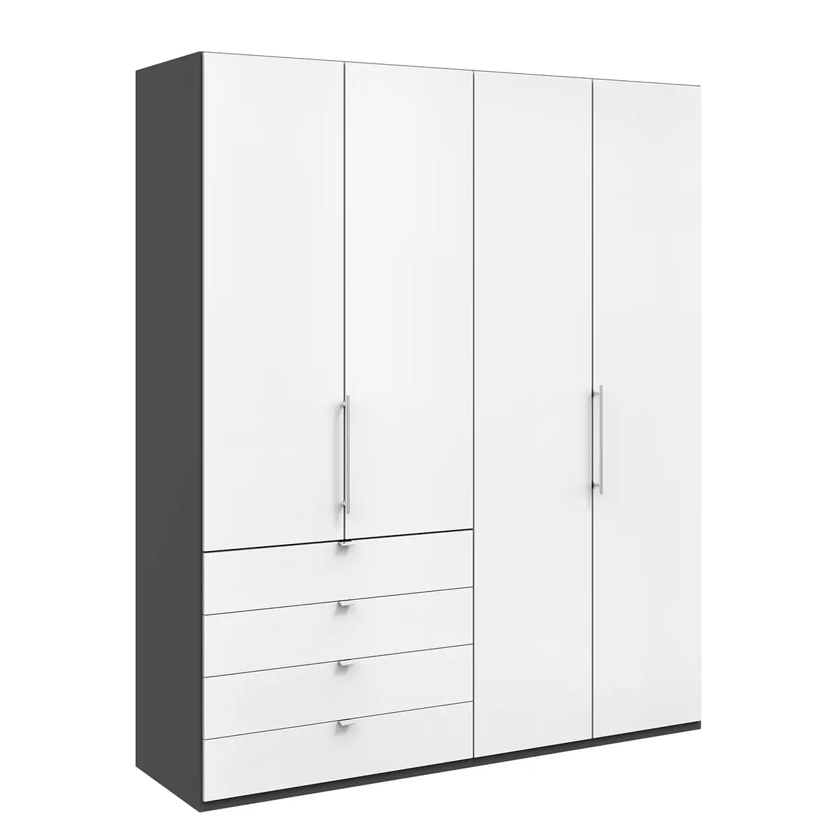 Falttürenschrank I 236cm Schublade links | Braun