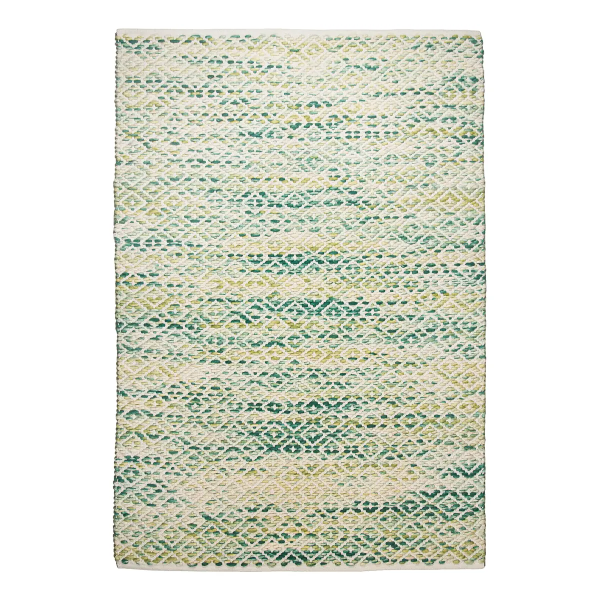 Wollteppich Smooth Comfort Diamond Grün/Grün 65 x 135cm | Grün