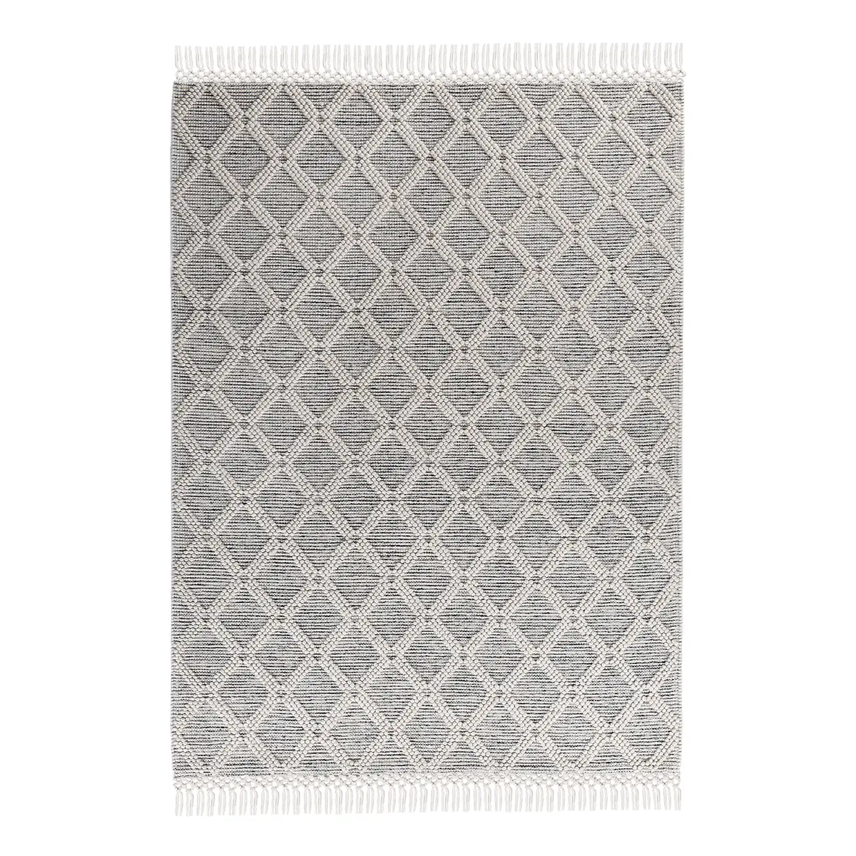 Wollteppich Colored Macrame One | Weiß