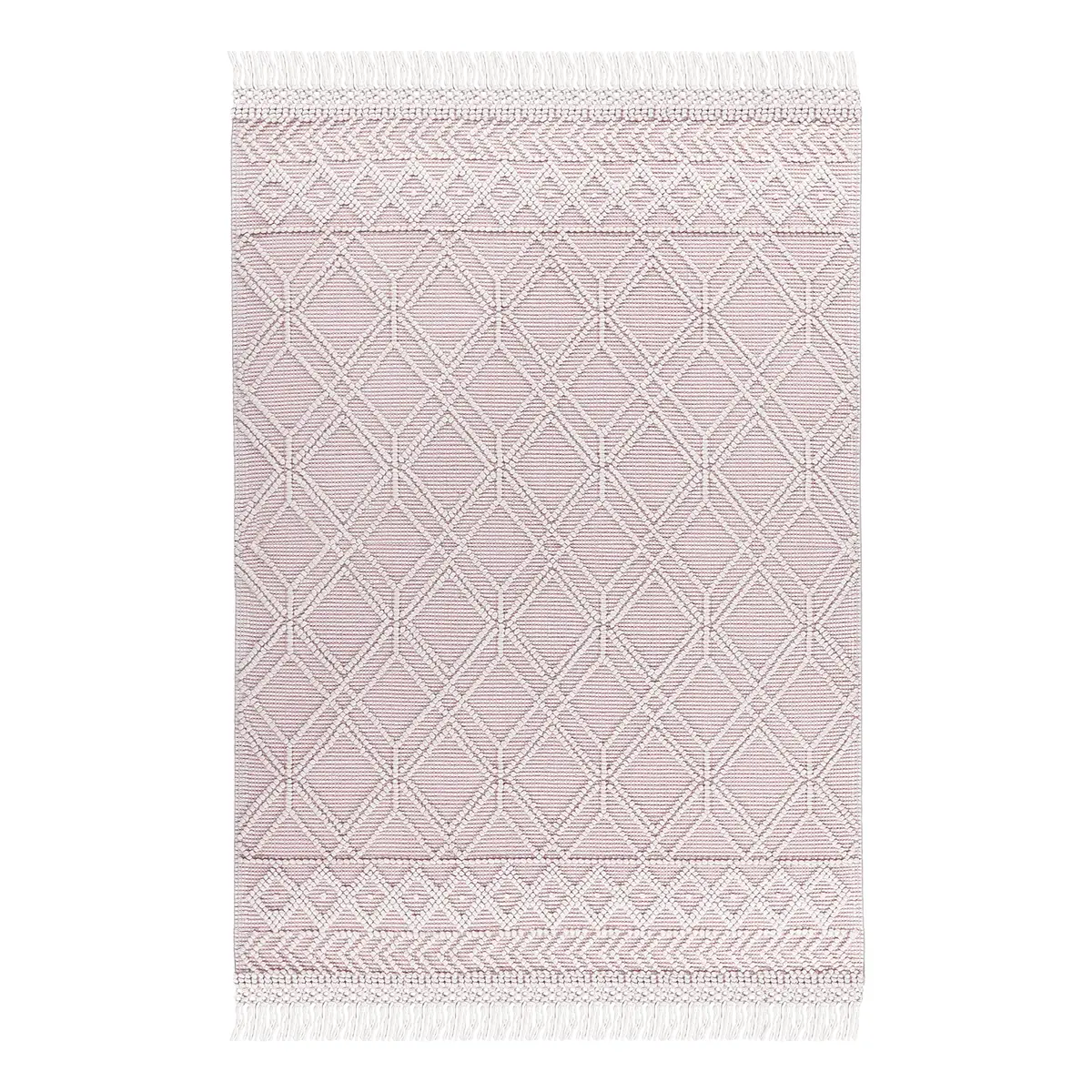 Wollteppich Colored Macrame Three Pink | Pink