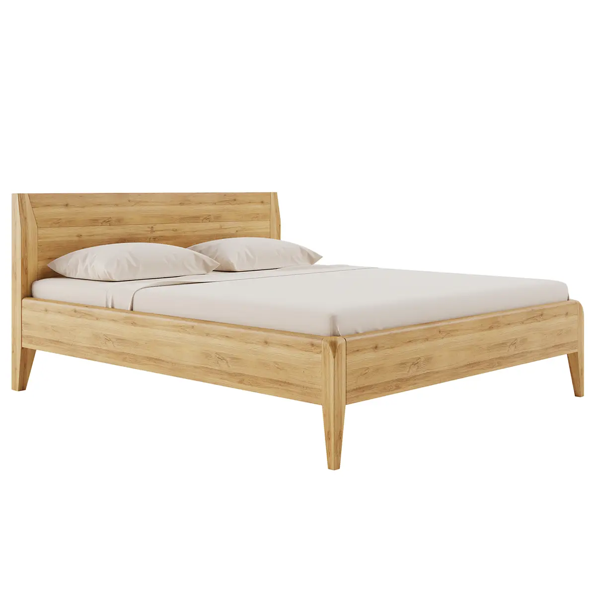Massivholzbett Tanville 160 x 200cm Wildeiche Braun | Braun