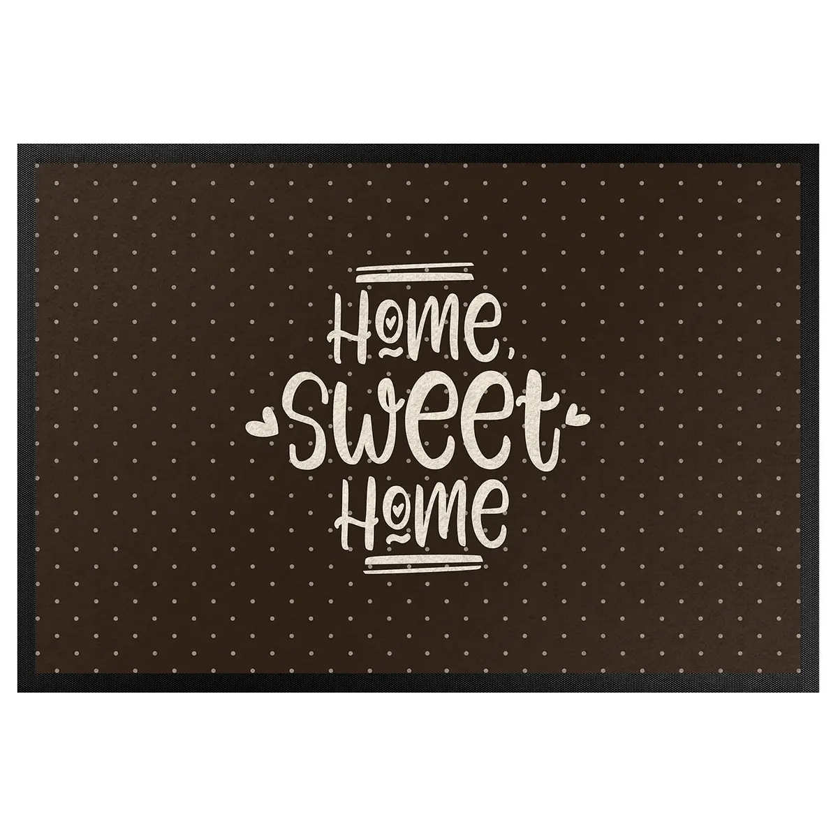 Fußmatte Home Sweet Home Polkadots | Braun