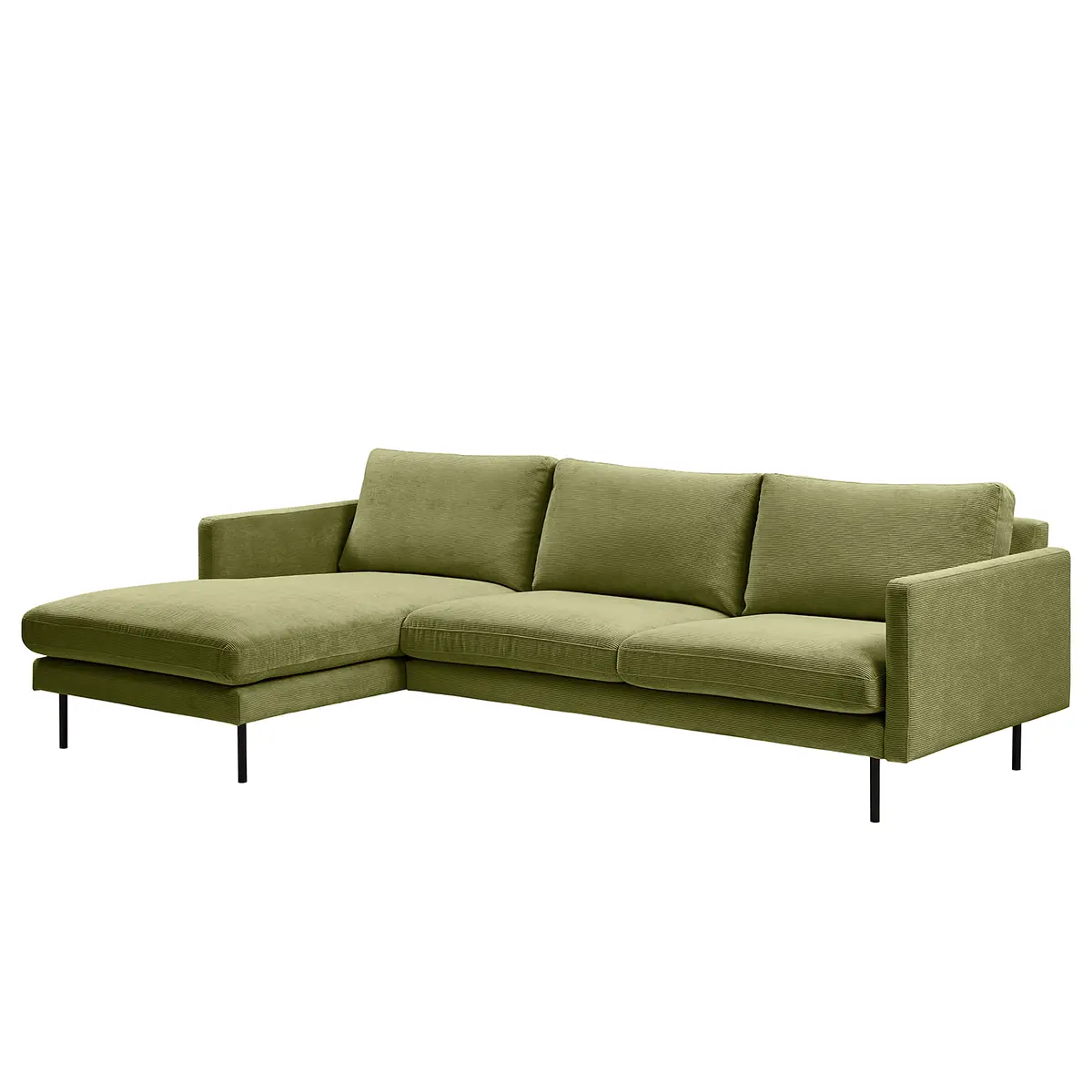 Ecksofa mit Longchair Licia | Grün