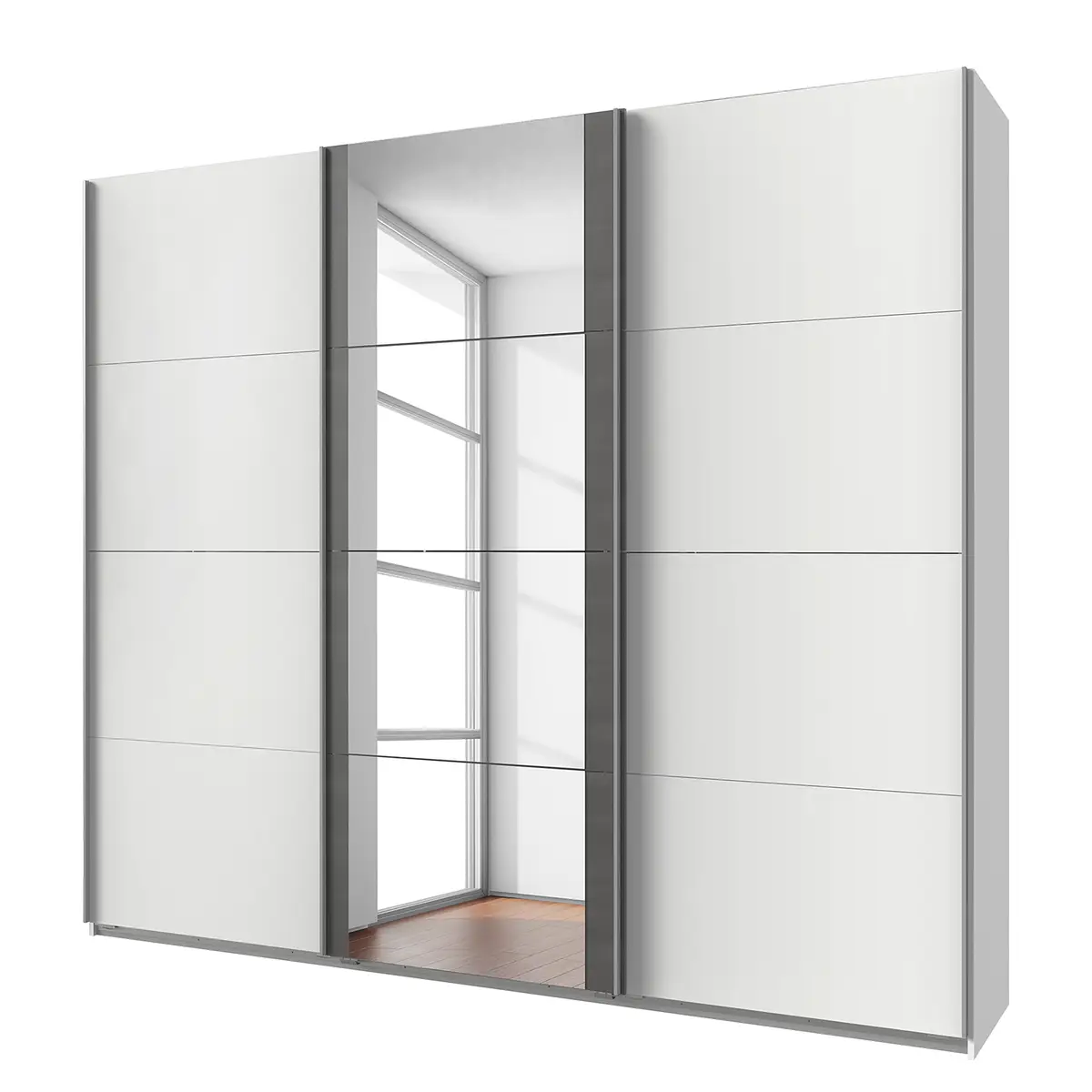 Schwebetürenschrank | Grau