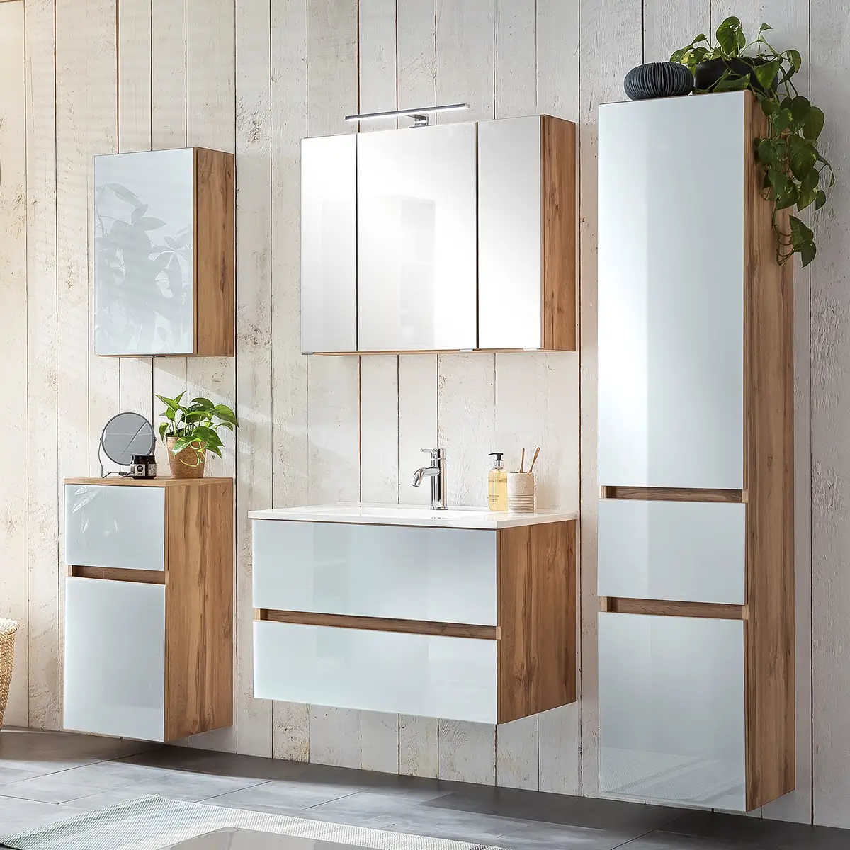 Badezimmerset Tira V 5-teilig | Weiß