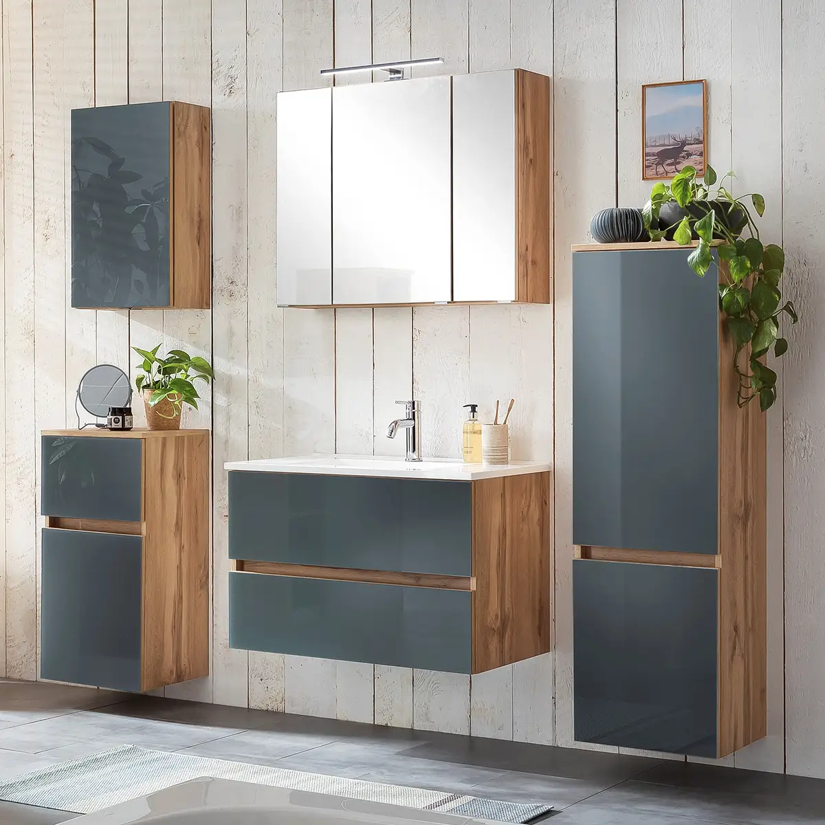 Badezimmerset Tira IV | Grau