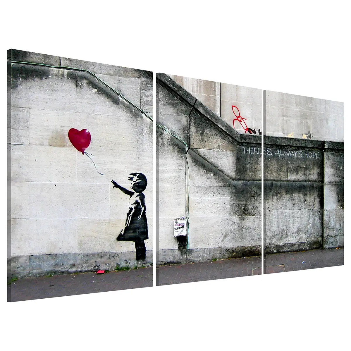 Wandbild Hoffnung gibt es immer Bansky | Grau