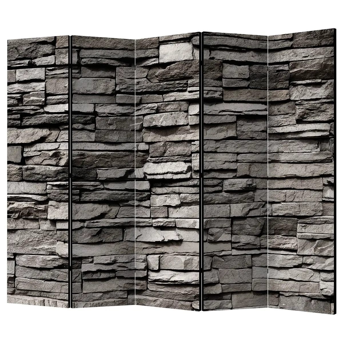 Paravent Stony Facade Fleece Grau | Grau