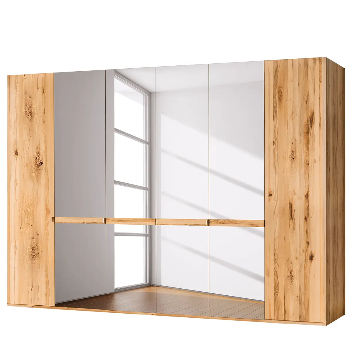 Drehtürenschrank IV 236cm Braun 4 Spiegeltüren | Braun