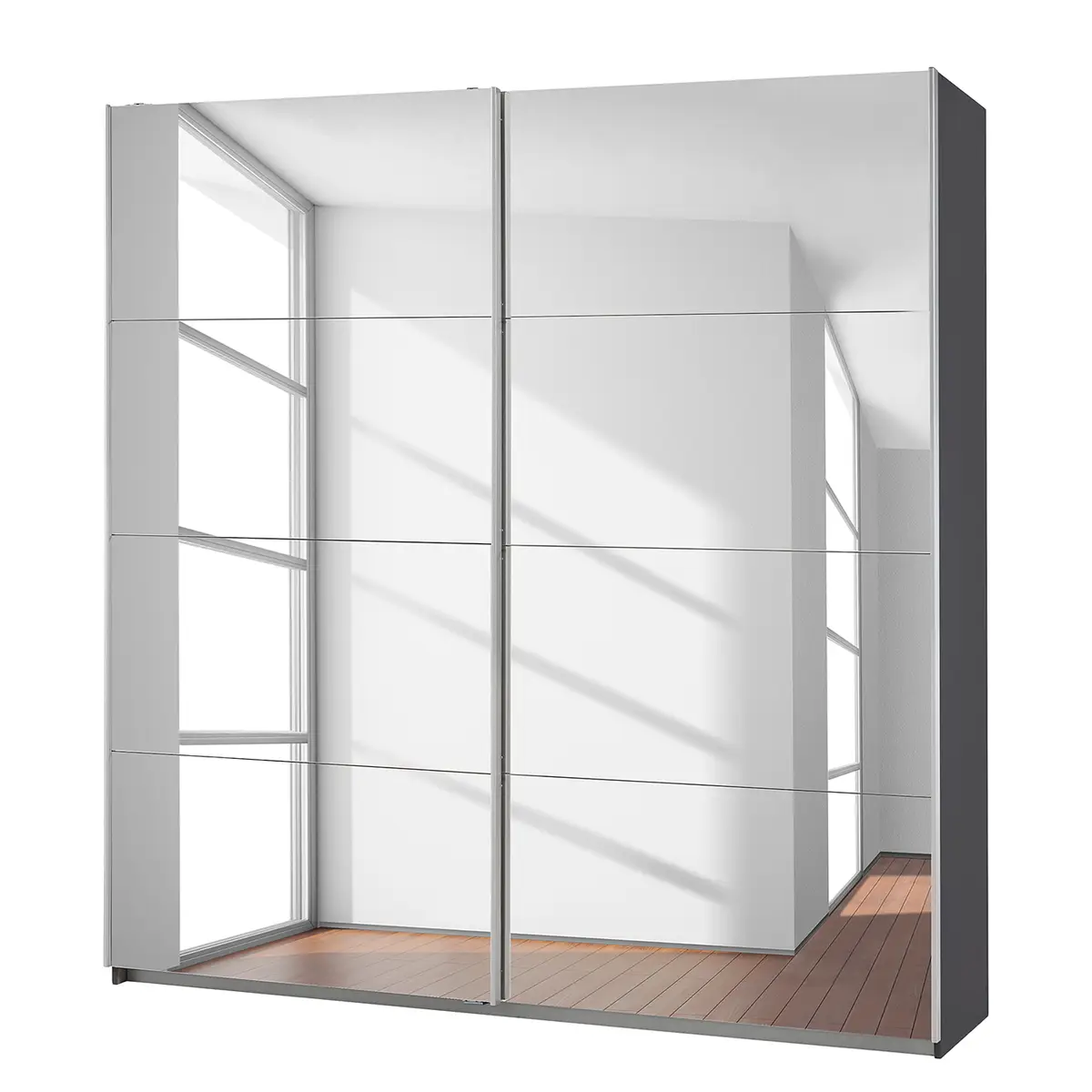 Schwebetürenschrank I 181cm Grau/Graumetallic Classic 2 | Grau