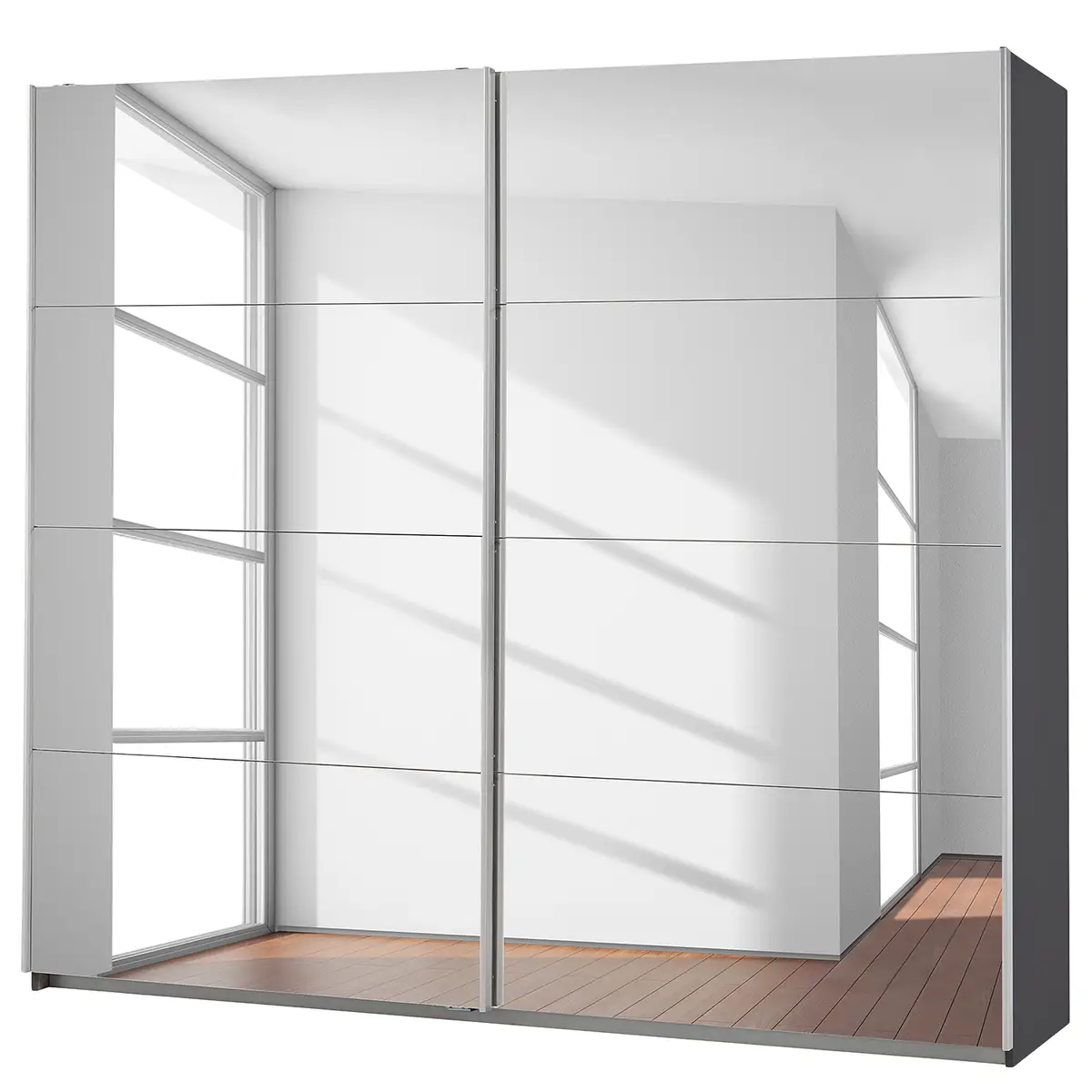 Schwebetürenschrank | Grau