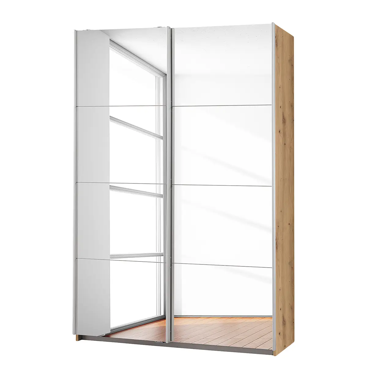 Schwebetürenschrank I 136cm Braun/Eiche Artisan Dekor Basic 2
