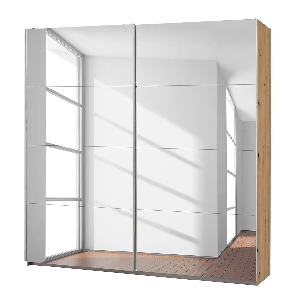 Schwebetürenschrank I 181cm Braun/Eiche Artisan Dekor Basic 2