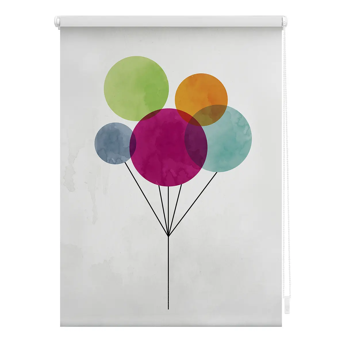 Klemmfix Verdunklungsrollo Ballon | Weiß