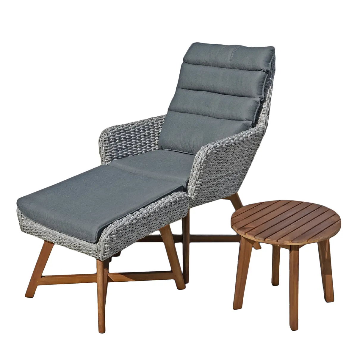 Lounger-Set Calvia 2-teilig Grau/Grau | Grau